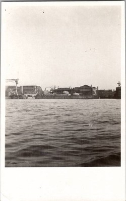 Warships 1929 Kiel Germany Deutsche Werke Shipyard RPPC Postcard