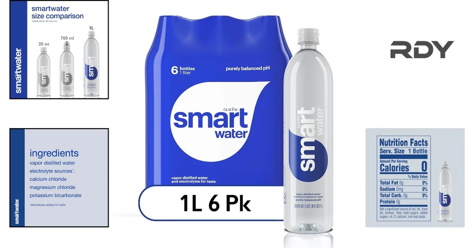 Pure and Crisp Bottled Water - 33.8 Fl Oz (Pack of 6) for Optimal Hydration - Image 2 of 4