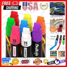 8 Washable Window Markers for Cars - 15mm Jumbo, 3 in 1 Nib, 28g Ink - Liquid...