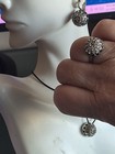 EU DESIGNER Silver 3pc Set Zircon Pendant, Ring Size 9 & Leverback Earring  — photo 8
