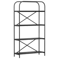 BüCherregal Schwarz Eichen-Optik 80X30X146 Cm Holzwerkstoff Standregal