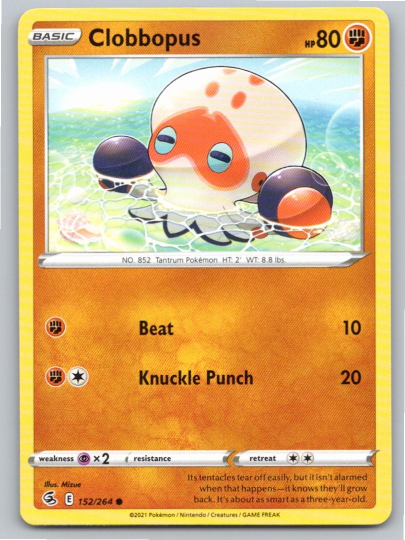 2021 POKEMON CLOBBOPUS FUSION STRIKE 152/264 COMMON NM A44972 FREE S&H