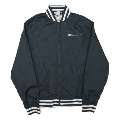 CHAMPION Herren Varsity Reißverschluss Jacke Schwarz M Polyester-Mix Schlicht