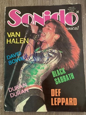 David Lee Roth Van Halen Signed Autograph Mexico 1983 Sonido Magazine COA