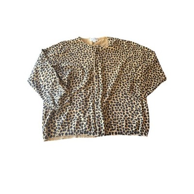 Casual Corner Annex Leopard Print Sweater 3X Womens Acrylic & Cotton Blend