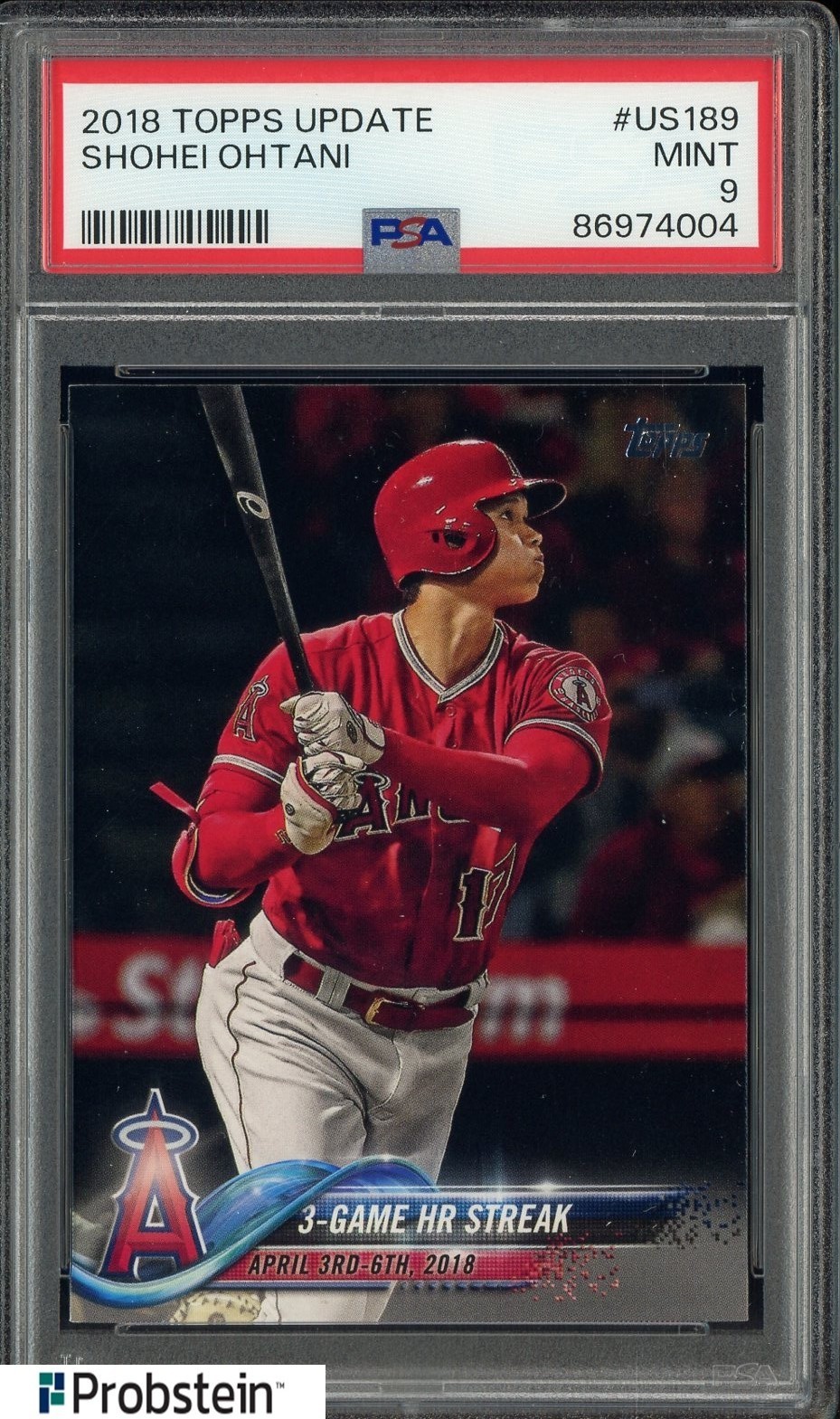 2018 Topps Update #US189 Shohei Ohtani Angels RC Rookie PSA 9 MINT
