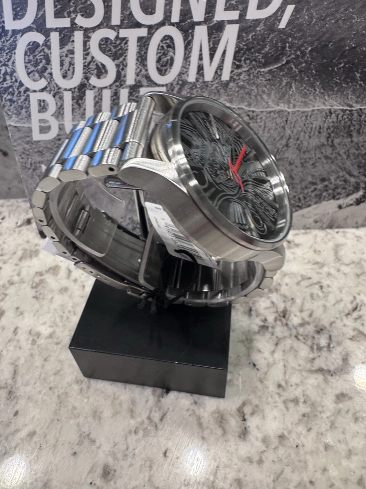 NWT Nixon Rolling Stones Watch Sentry Black silver A1353-001-00 In Box $350 MSRP - Image 2 of 4