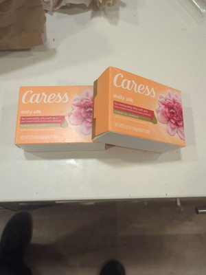 Caress Bar Soap White Peach Orange Blossom Floral Oil Essence New