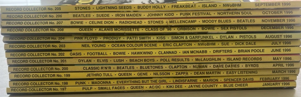 12 COPIES OF RECORD COLLECTOR MAGAZINE 1996 ~ COMPLETE SET JANUARY TO DECEMBER - Image 2 of 4