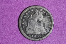 Estate Find 1853 O FLÈCHES Liberté assise demi-dime #K59480