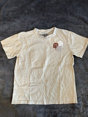 Eighty Eight Brand Boys Size 14 Beige Good Vibes Smiley Graphic Cotton Tee