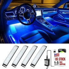 Interior Car Lights, 4Pcs Car LED Lights with APP Control 4-Lines USB Port