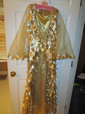 CHASING FIREFLIES METALLIC GOLDEN PHOENIX GIRLS HALLOWEEN COSTUME SIZE 12
