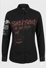 Rare Vintage Y2K Rock Rebel EMP Black Wing Studded Biker Goth Punk Rock Shirt XL