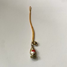 Hello Kitty 2002 Gold Bamboo Shoot Gotochi VTG Phone Charm Keychain Sanrio Japan