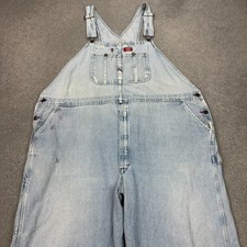 Dickies Dungarees Adult 50x24 Blue Overalls Denim Bib Workwear Carpenter Men