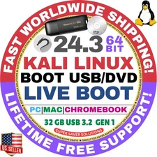 KALI LINUX OS 24.3 LIVE / FULL INSTALLER / DVD, USB / 64-BIT, AMD64 / MAC PC ALL