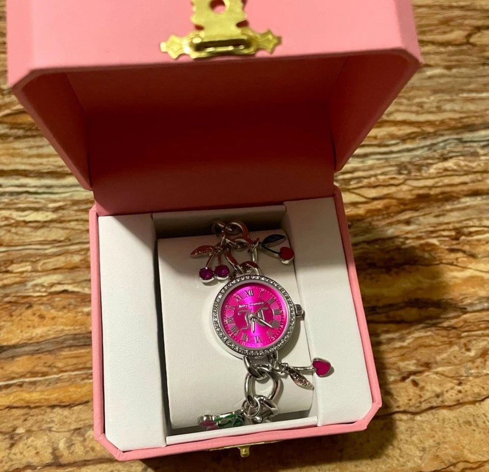 Juicy Couture Silver Cherry Charm Bracelet Watch - image 4 of 4