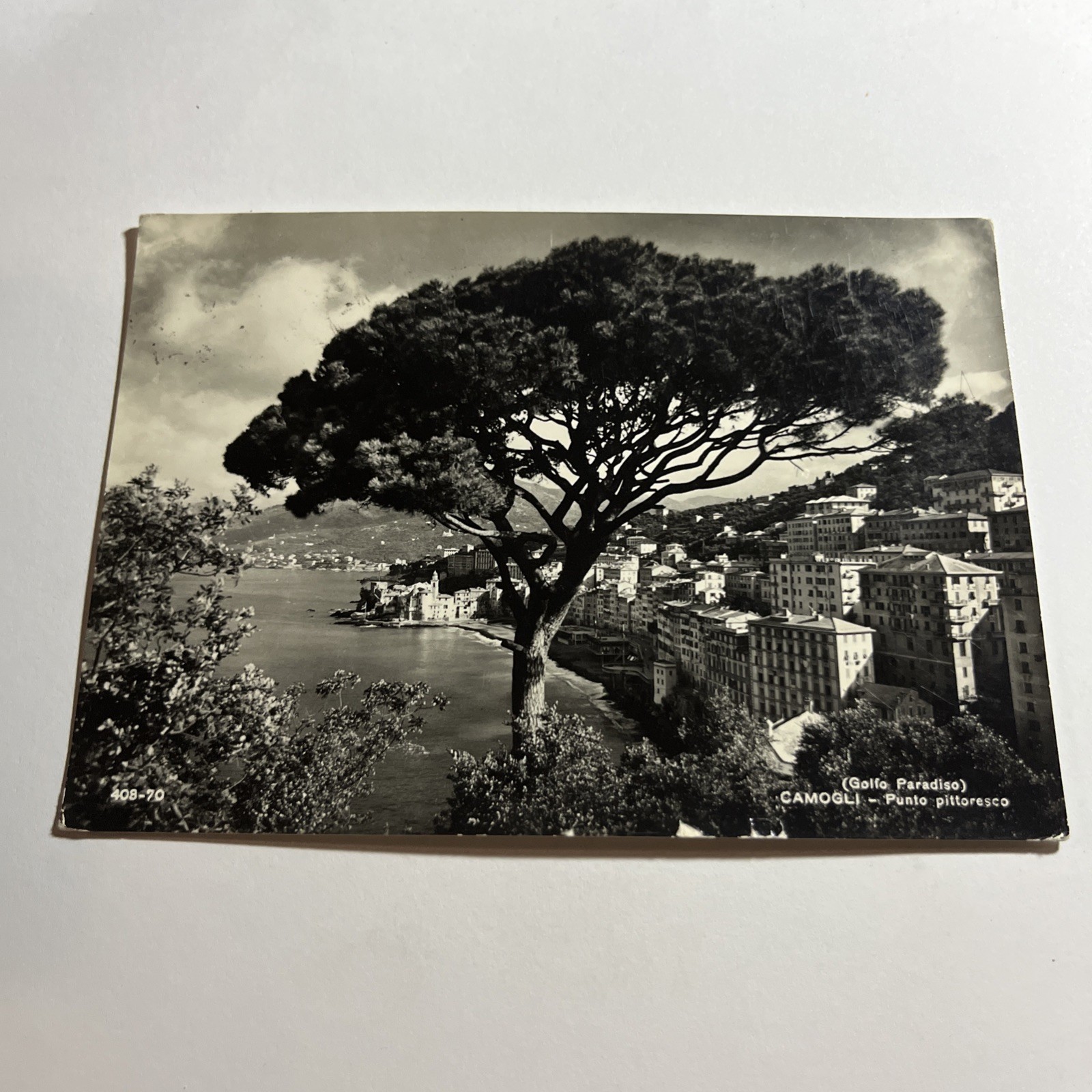 CARTOLINA  BIANCO E NERO - COLLEZIONE -GOLFO PARADISO CAMOGLI PUNTO PITTORESCO