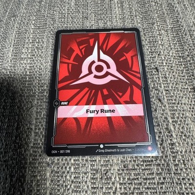 Fury Rune Riftbound Origins 007/298 Meta League of Legends NM