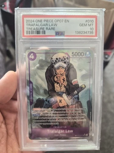 Trafalgar Law OP07 One Piece TCG ST10-010 Treasure Rare English PSA 10