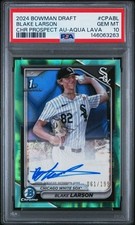 2024 Bowman Chrome Draft 1st Blake Larson Aqua Lava Refractor Auto/199🔥PSA 10🔥