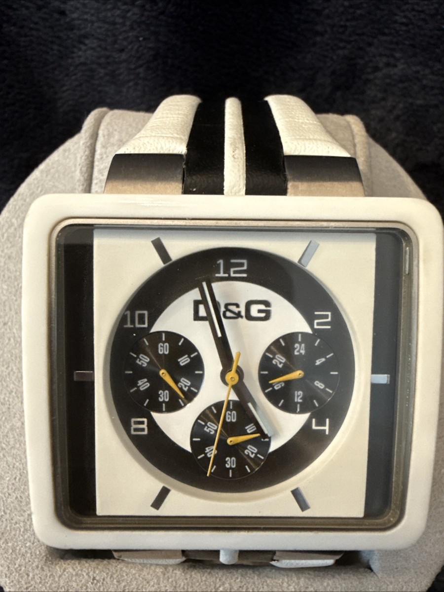 D&G Dolce and Gabbana Watch TIME Multifunctional White/Black New