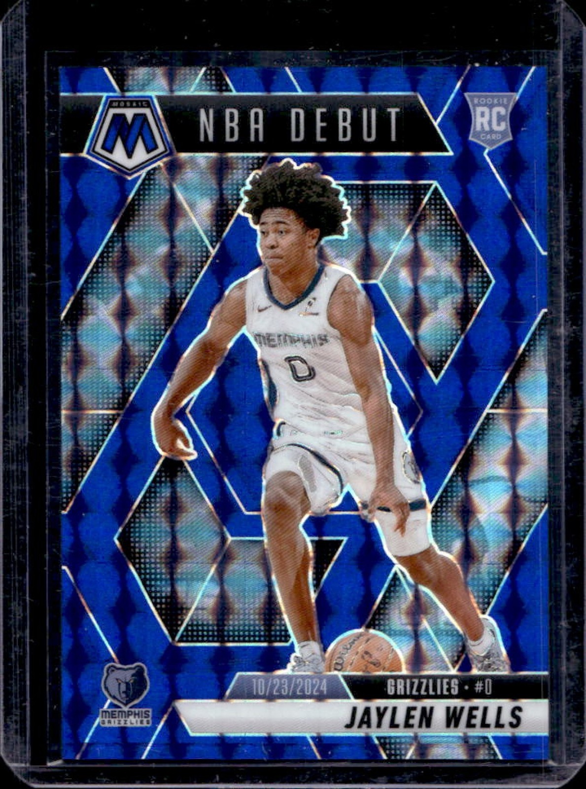 2024-25 Mosaic Jaylen Wells RC Blue Mosaic NBA Debut #/199 Grizzlies