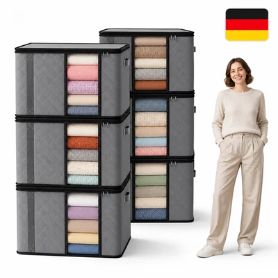 6er-set groß Unterbett Kommode Aufbewahrungsbox für Bettwäsche Kleidung Kissen - Bild 1 von 4
