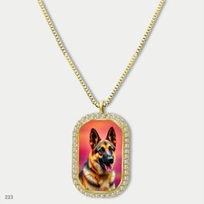 Stunning Cute German Shepherd Dog Breed Fashion Pendant Necklace Chain Printed D