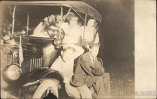 Cars Several Men Car Original Vintage Real Photo Postcard RPPC