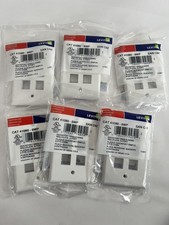 Leviton 41080-6WP QuickPort Single-Gang 6-Port Wallplate Lot Of 6 White USA