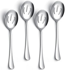 Serving Spoons 4 Pieces, Slotted Serving Spoon Large Cutlery for Catering Buf...