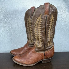Tony Lama Black Label 6532 Western Cowboy Boots Brown Leather Men's Size 9.5 D