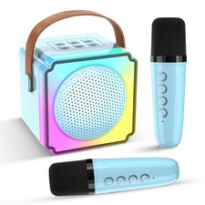 Blue Mini Karaoke Machine for Kids Adults Portable Bluetooth Karaoke Machine