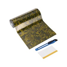 1Set 12" x 4.9ft PET Carbon Fiber Vinyl Wrap with Scraper, Gold