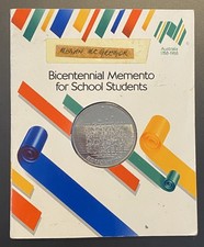 Bicentennial Memento For School Students Australia 1788 - 1988 Medal