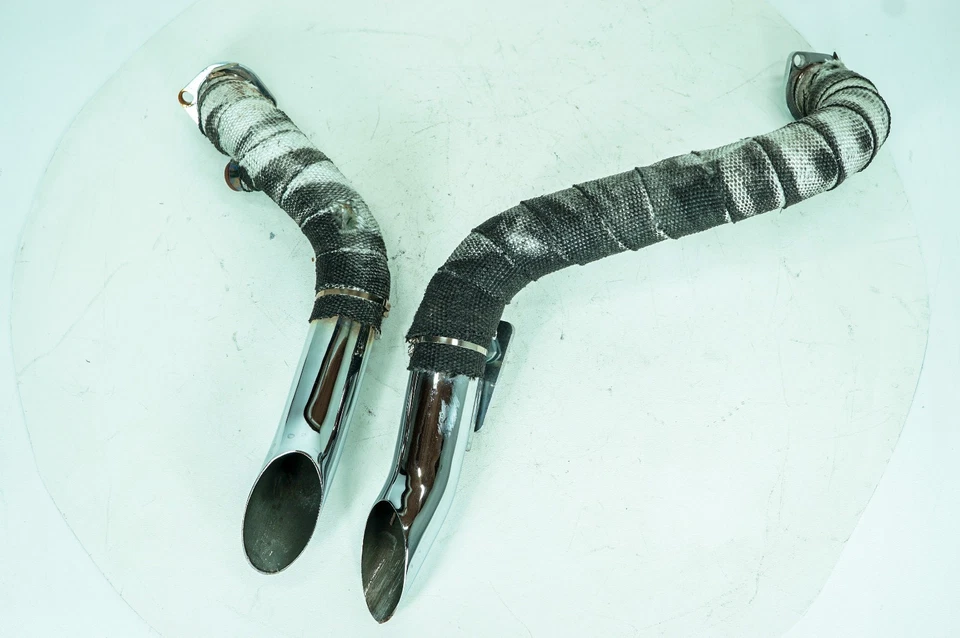 Par de tubos de cabezal de sistema de escape OEM 02 Harley Sportster Custom XL 1200 C 1407 Foto 3 de 4