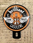 VINTAGE brilliant ETHYL GASOLENE GAS PUMP STATION PORCELAIN PETROLEUM OIL SIGN