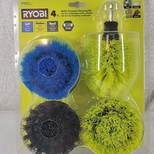 RYOBI A95MPCC1 Bristle Brush (4 Pc) Multi-Purpose Cleaning Soft Med Hard 360 NEW