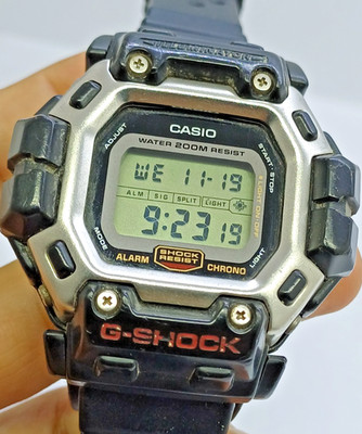 RARE CASIO G-CHOCK 1288 DW-8300 ILLUMINATOR BLACK SQUARE CHRONO WATCH MENS 51 MM