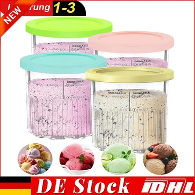 ZREE 4x Creami Behälter Eisbecher für Ninja Creami Deluxe Ice Cream Maker NC501 NC500