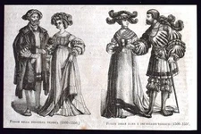 Foggie della Borghesia, delle Dames e dei Soldati Germani Engraving 1869