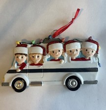 Polarx Christmas Ornament-Brand New-SHIPS N 24 HOURS Mom And Dad 3 Kids Bus
