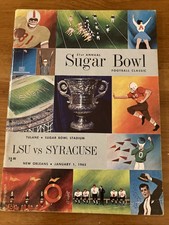 1965 SUGAR BOWL LSU VS. SYRACUSE FOOTBALL PROGRAM/JIM NANCE/FLOYD LITTLE/NRMT!!