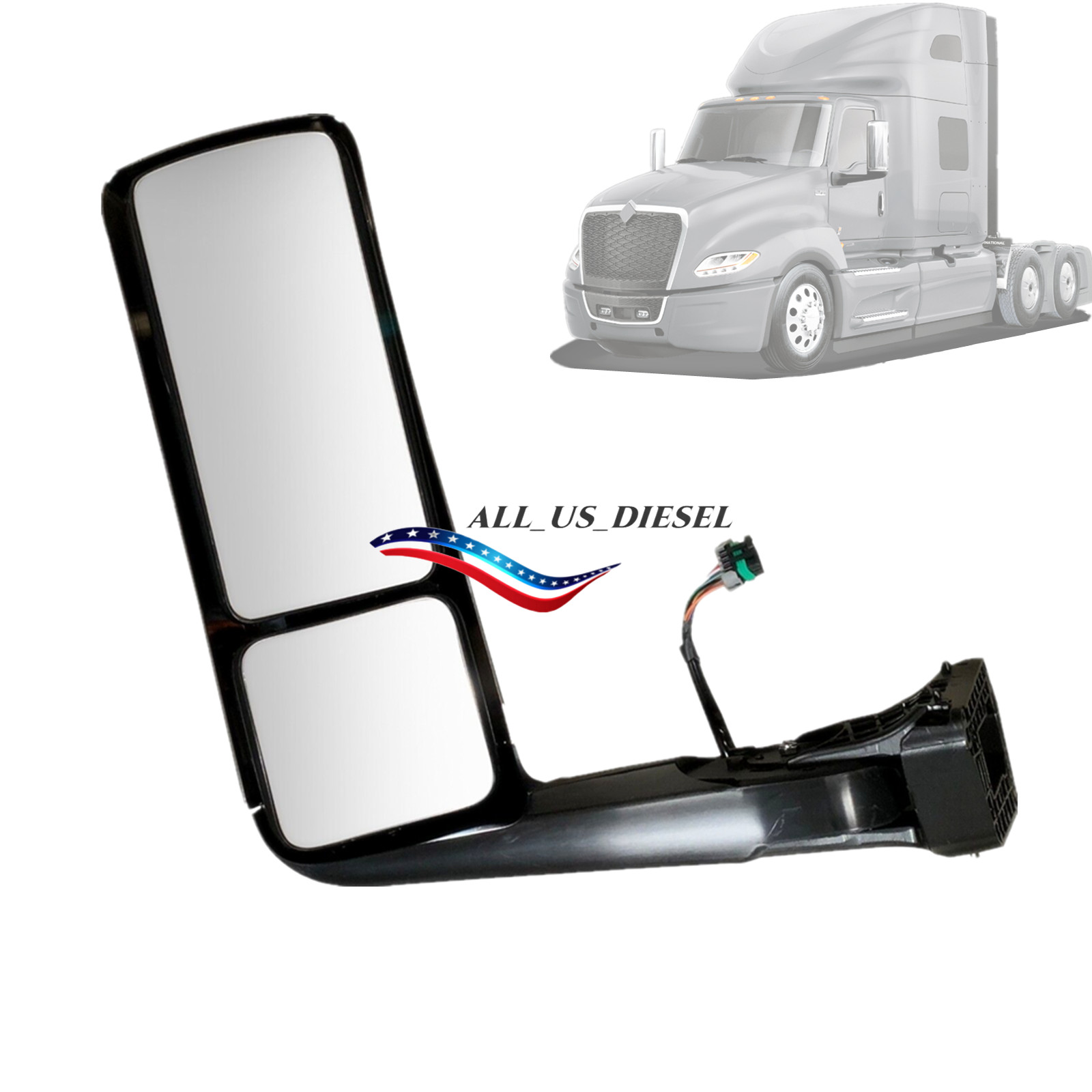 Truck Chrome Door Mirror Assembly for International LT625 Left Driver Side LH