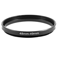 Metal 48mm to 49mm Camera Filter Lens Step Up Ring Adapter Converter 1pc Black