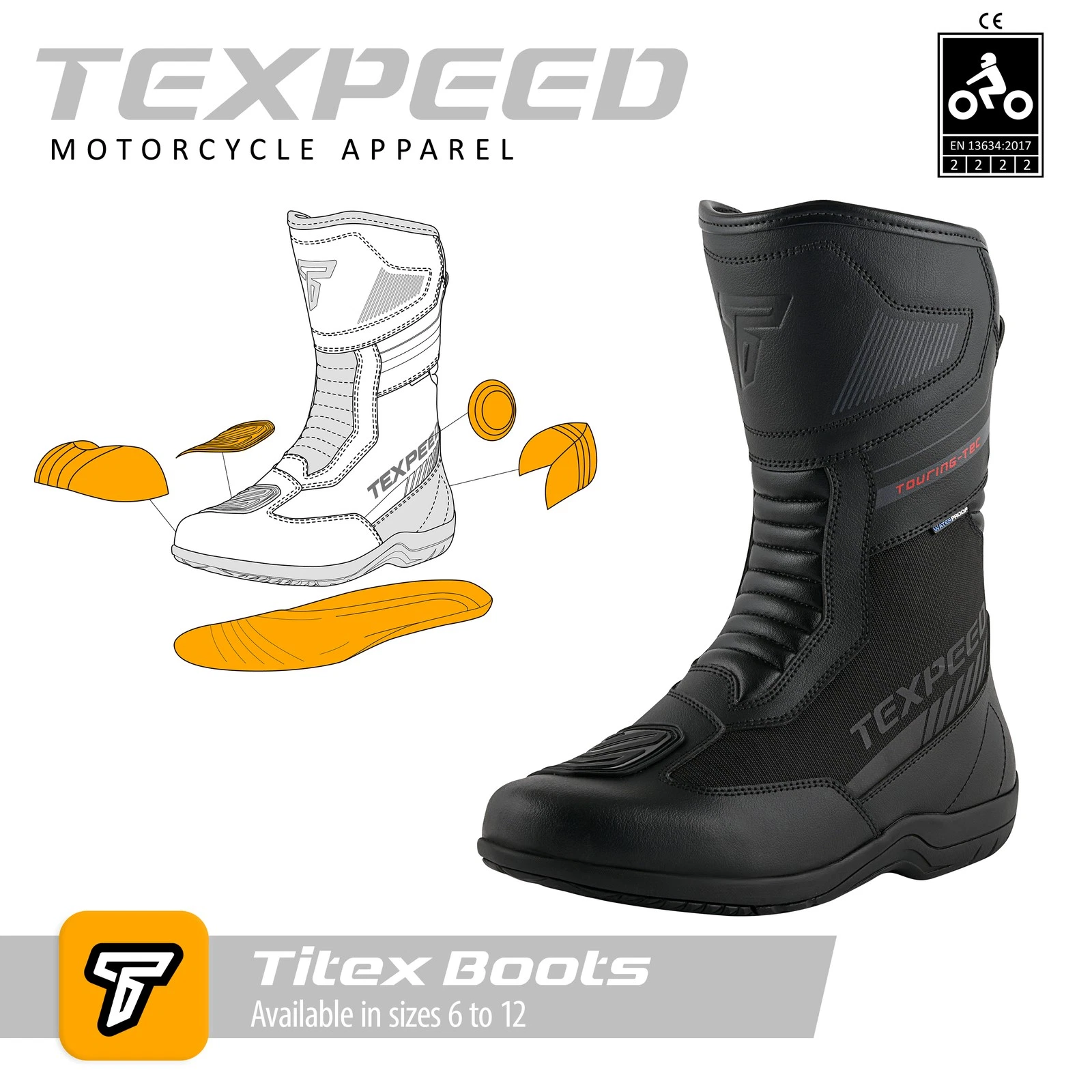 Leather Motorbike Motorcycle Boots Shoes Waterproof Touring Biker Armour