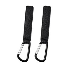 Universal Stroller Hooks 2 Pack Black Organizer Clips for Hanging Bags