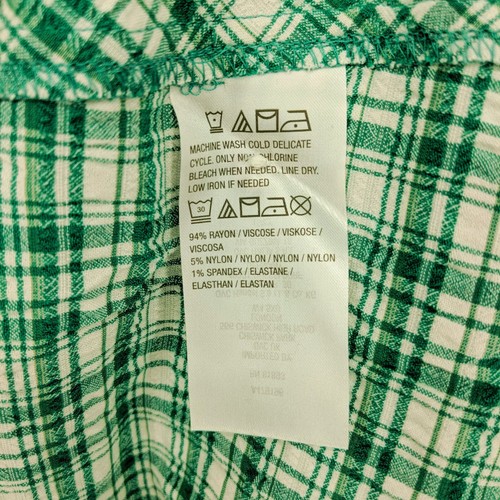 Susan Graver Petite Yarn Dyed Woven Button Front Shirt Jade Delight Size XXSP - Picture 3 of 5